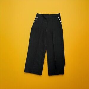 Meg And Margo Womens Sz M Black High Waist Pleated Wide Leg Pants